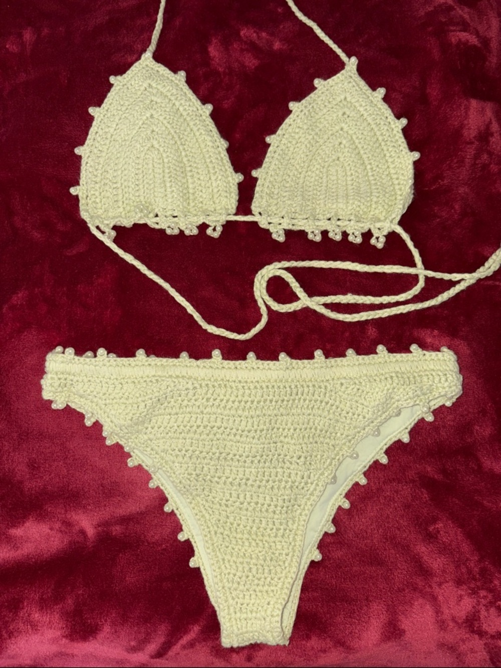 Meshki Crochet Bikini Set in light green